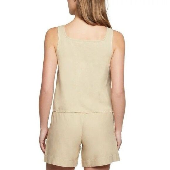 New Express Women's Linen Tank Top Size L Cream - Picture 8 of 12